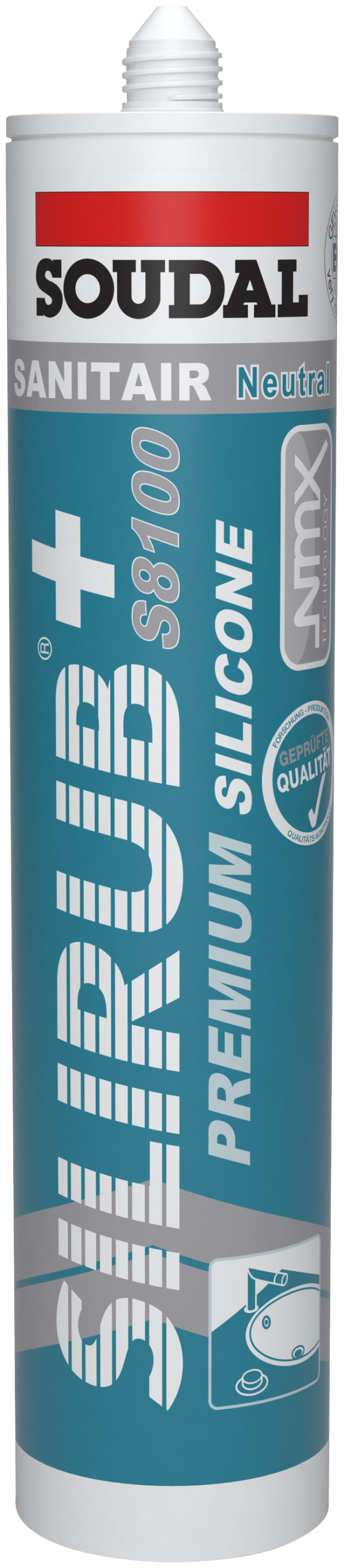 Silirub+ S8100 sanitetssilikone 330 ml lys grå